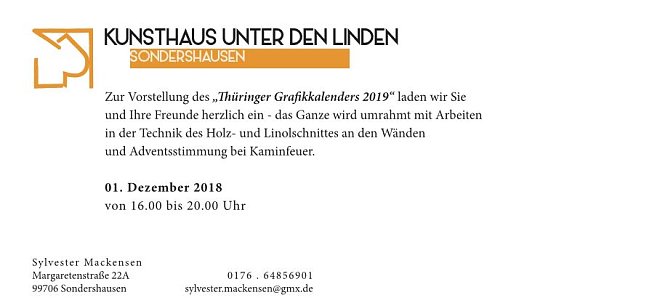 Vorstellung des Th&uuml;ringer Grafikkalenders 2019 (Foto: Sylvester Mackensen)