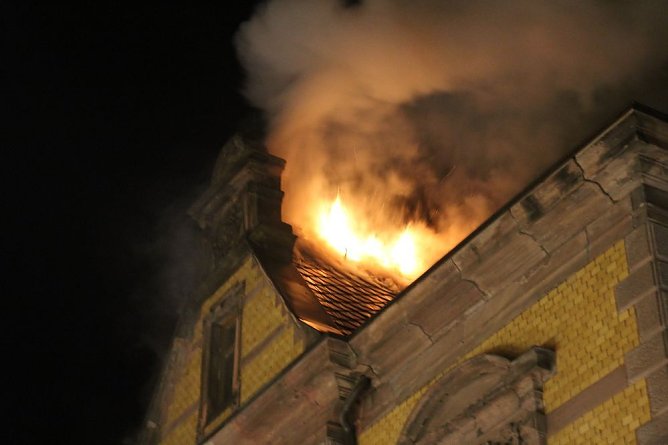 Dachstuhlbrand in Sondershausen (Foto: Karl-Heinz Herrmann)