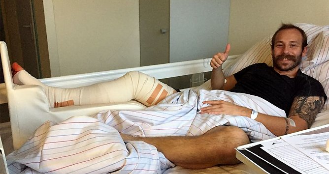 Gru&szlig; aus dem Krankenbett (Foto: M. Liedke)