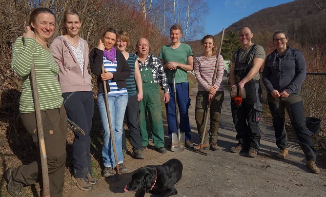 Vorbereitungen auf die Kr&ouml;tenwanderung bei Hainrode (Foto: LPV)