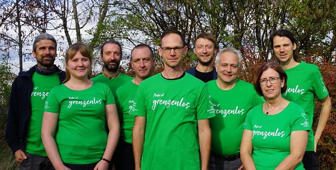 Gebietsbetreuer nehmen Arbeit am Gr&uuml;nen Band auf (Foto: Stiftung Naturschutz Th&uuml;ringen)