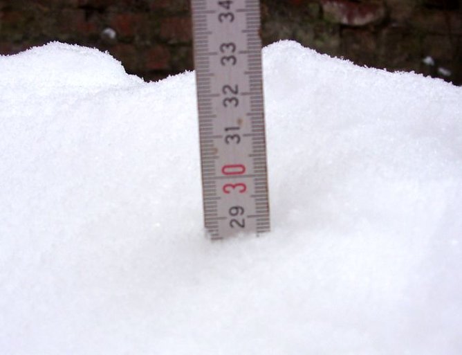 Schnee gemesen (Foto: privat) Schnee gemesen (Foto: privat)