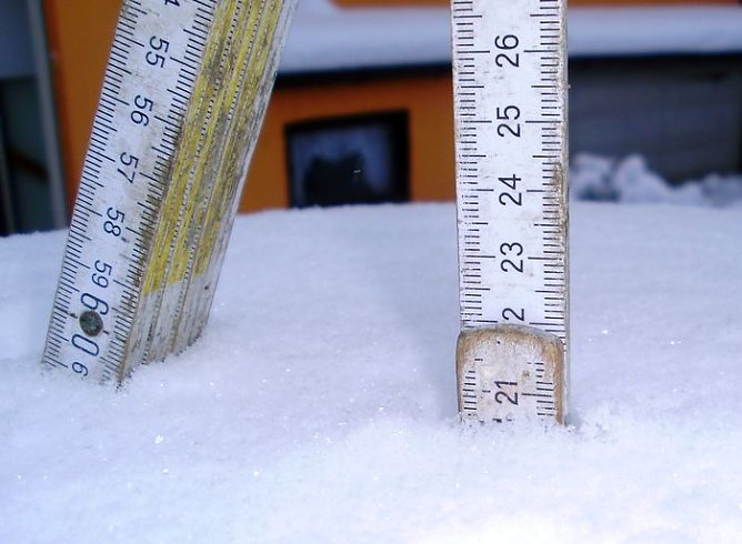 Schnee gemesen (Foto: privat) Schnee gemesen (Foto: privat)