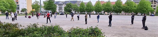 Demo auf dem August-Bebel-Platz (Foto: nnz)