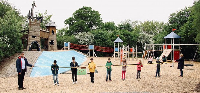 Der Spielplatz auf dem Petersberg wurde heute neu er&ouml;ffnet (Foto: agl)