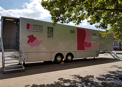 Mammobil (Foto: Mammographie Screening Thüringen Nord/West) Mammobil (Foto: Mammographie Screening Thüringen Nord/West)