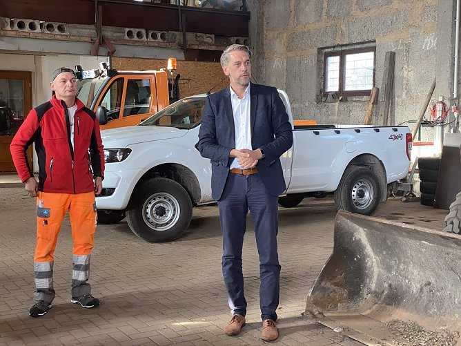 Tino Scharfe (Bauhofchef) und B&uuml;rgermeister Stephan Klante (Foto: Sandra Witzel)