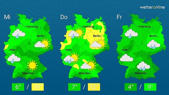 Wetterkarte (Foto: QetterOnline)