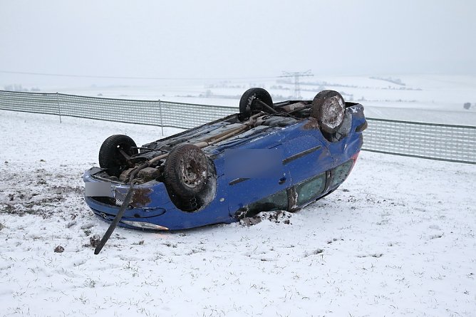 Verkehrsunfall auf den Hainer Bergen (Foto: S.Dietzel)