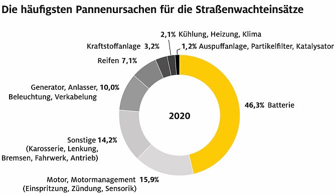 Pannenhilfebilanz 2020 Pannengr&uuml;nde (Foto: ADAC)