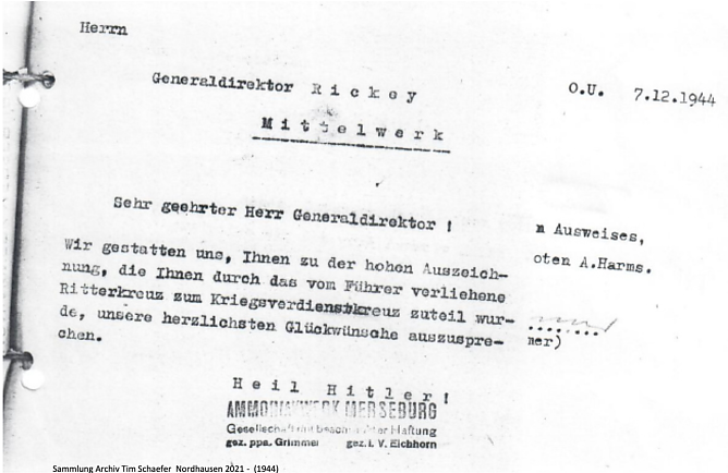 Rickhey wurde 1944 das "Kriegsverdienstkreuz" zuteil (Foto: Archiv Tim Sch&auml;fer)
