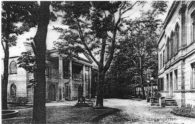 Historischer Foto des Logenhofes in Nordhausen (Foto: Freimaurer Loge Nordhausen)