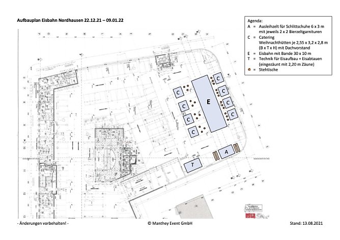Aufbauplan der Eisbahn auf dem Parkdeck (Foto: Manthey Events) Aufbauplan der Eisbahn auf dem Parkdeck (Foto: Manthey Events)