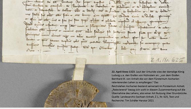 Urkunde zu Neustadt 1323 Grafschaft (Foto: T.Schäfer) Urkunde zu Neustadt 1323 Grafschaft (Foto: T.Schäfer)
