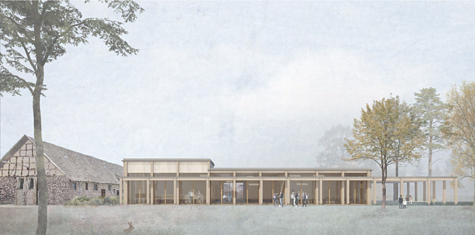 So k&ouml;nnte die neue Ilfelder Schule in Holzbauweise aussehen (Foto: DGJ Architektur)