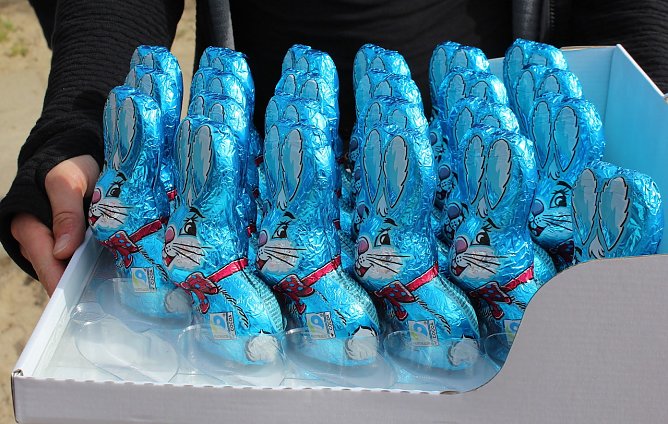 Mehr als Zweitausend leckerer Hasen gingen an die Kinderg&auml;rten Nordhausens (Foto: oas)