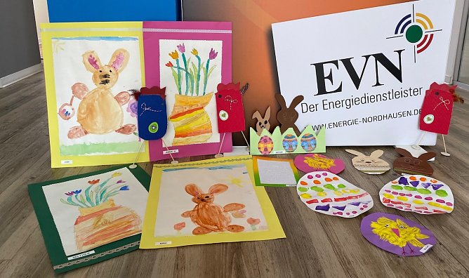 Bastelarbeiten Nordh&auml;user Kindergartenkinder (Foto: EVN)