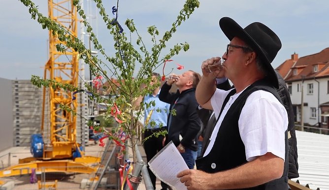 Richtfest f&uuml;r den neuen Bauhof (Foto: Stadtverwaltung Nordhausen)