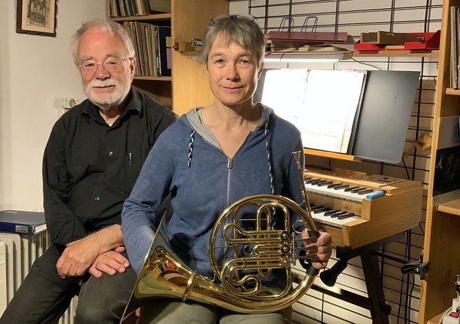 Christine Heimrich und ihr Kirchenmusikdirektor Richard Lah aus Bayreuth (Foto: Evangelischer Kirchenkreis S&uuml;dharz)