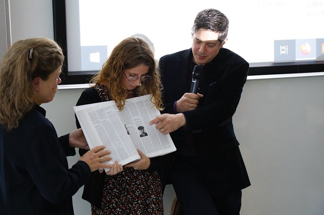 Lucie Fouble (Mitte) und Regisseur Anthony Giacchino (Foto: agl) Lucie Fouble (Mitte) und Regisseur Anthony Giacchino (Foto: agl)