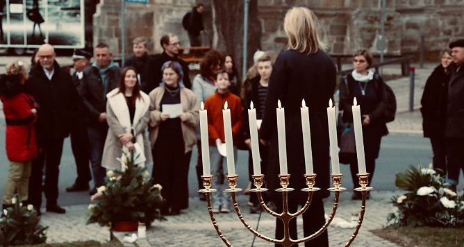 Gedenken an die Pogromnacht von 1938 (Foto: agl) Gedenken an die Pogromnacht von 1938 (Foto: agl)