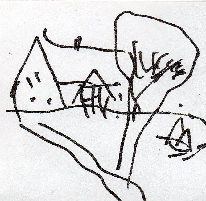 Eine Handzeichnung von Gerd Mackensen im Besucherbuch der Dichterst&auml;tte (Foto: Heidelore Kneffel)