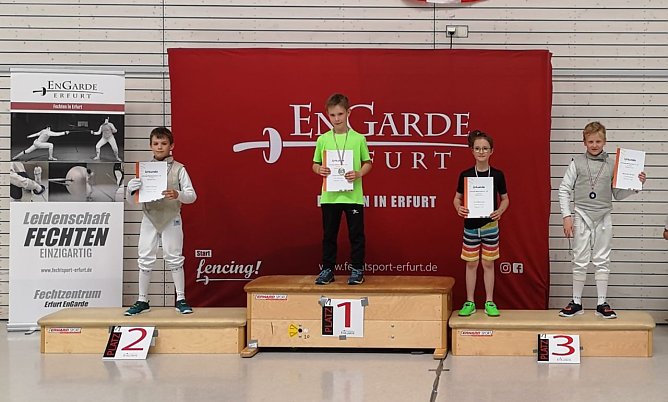 Thore Wernecke vom FSC Nordhausen ist Landesmeister mit dem Florett (Foto: Susanne Nikoleizig)