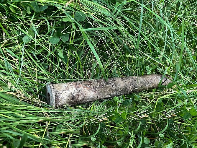 Munitionsfund am Möwensee (Foto: Feuerwehr Heringen) Munitionsfund am Möwensee (Foto: Feuerwehr Heringen)