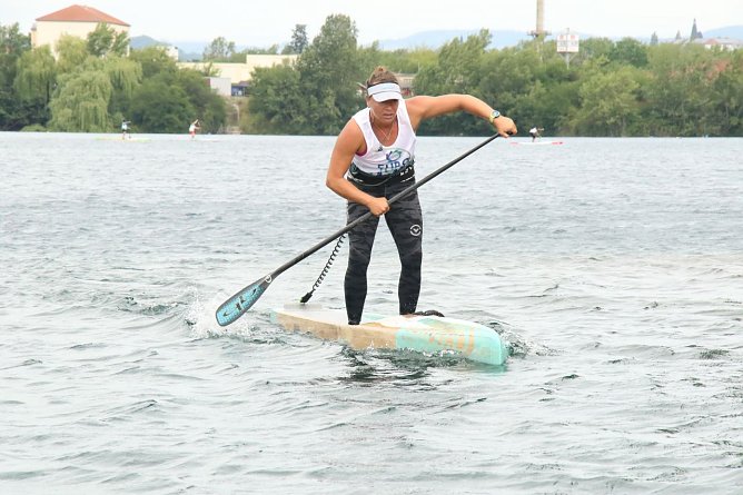 Lokalmatadorin Susanne Lier auf dem "Heim See" (Foto: agl)