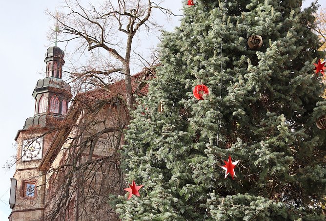 Bad weihnachtet es wieder vor dem Rathaus. Aber mit welchem Baum? (Foto: Stadtverwaltung Nordhausen)