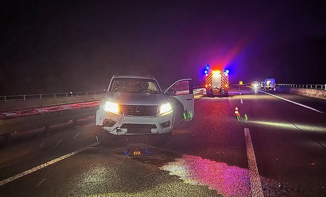 Unfall heute Morgen auf der A38 (Foto: Feuerwehr Arenshausen/Silvio Dietzel)