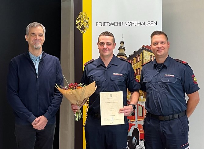 OB Buchmann, Lucas Theiler und Sandro Hertel (Foto: Stadt Nordhausen)