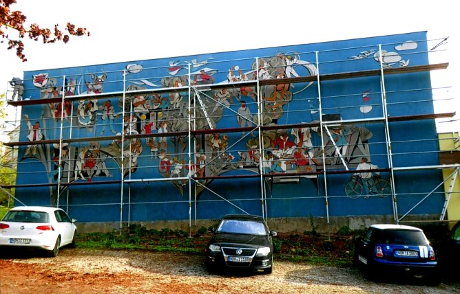 Das Wandgemälde Schülers in Nordhauen (Foto: H.Kneffel) Das Wandgemälde Schülers in Nordhauen (Foto: H.Kneffel)