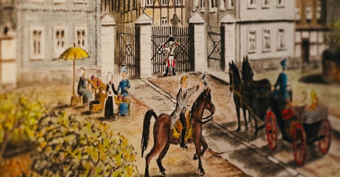 Das innere Töpfertor, Zeichnung von Frank Schmidt (Foto: agl) Das innere Töpfertor, Zeichnung von Frank Schmidt (Foto: agl)