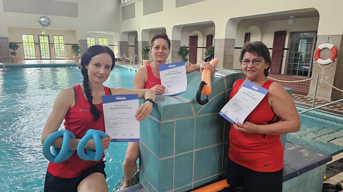 v.l.: Jenny Geist, Nadin Blanke und Tamara Kramer (Foto: Badehaus Nordhausen)