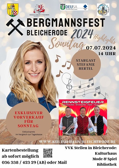 Zum Bergmannsfest in Bleicherode freut man sich auf viele H&ouml;hepunkte (Foto: Heimat- und Kulturverein  Bleicher&ouml;der Berge-Hainleite)