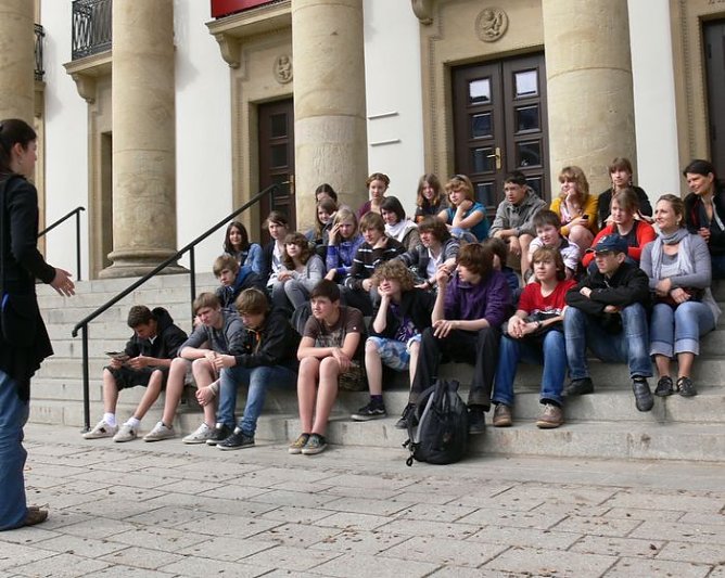 Jenaer Schüler m Nordhäuser Theater (Foto: I. Kühn) Jenaer Schüler m Nordhäuser Theater (Foto: I. Kühn)