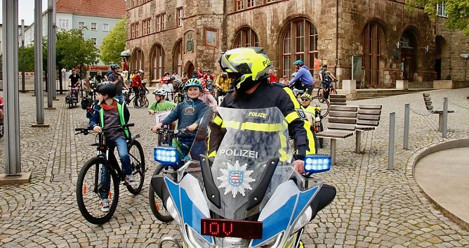 Fahrrad-Demo "Kidical Mass" 2024 in Nordhausen  (Foto: agl)