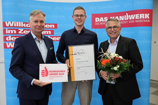 AusbildungsAward 2025 f&uuml;r das Bauunternehmen Hansj&ouml;rg Kunze GmbH, Heldrungen (Foto: Handwerkskammer)