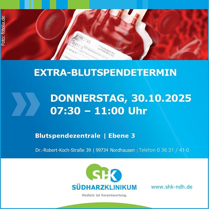 Blutspendetermin (Foto: S&uuml;dharz-Klinikum)