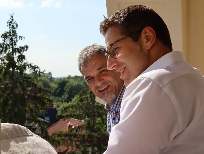 Die Oberb&uuml;rgermeister Buchmann und Eiskirch in 2024  (Foto: Stadt Nordhausen)