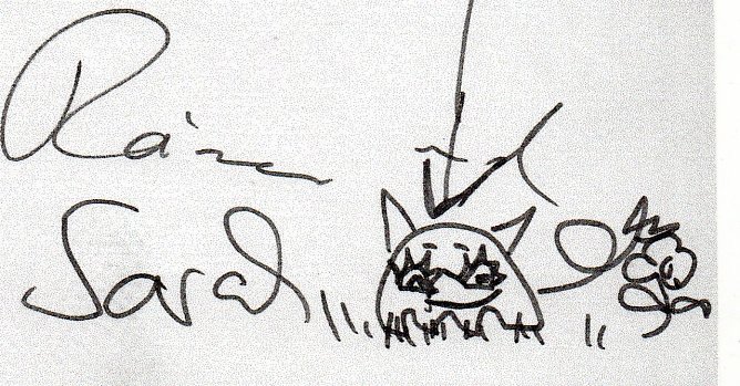 K&uuml;nstlerisches Zeichen des Ehepaares Sarah und Rainer Kirsch aus Halle (Foto: Heidelore Kneffel)