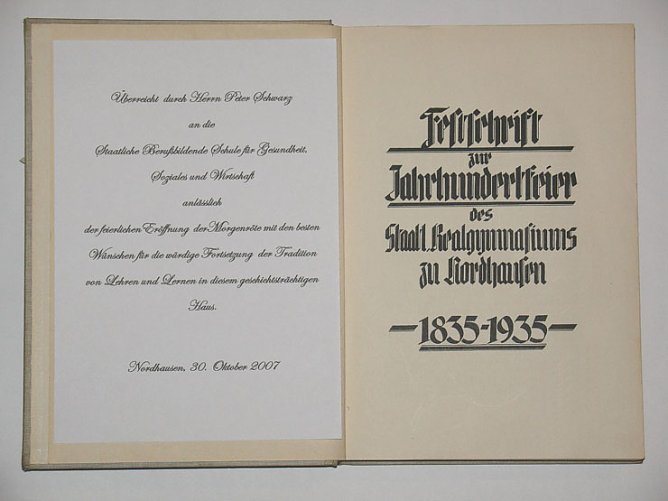 Festschrift (Foto: H. Wedde)