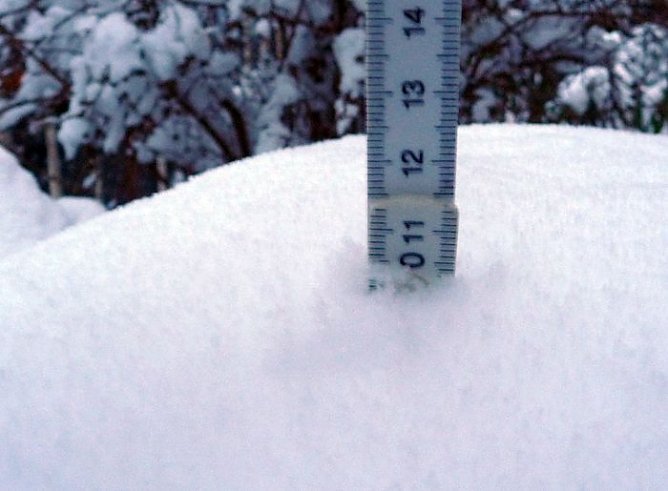 Schneeh&ouml;he in Nordhausen (Foto: privat)