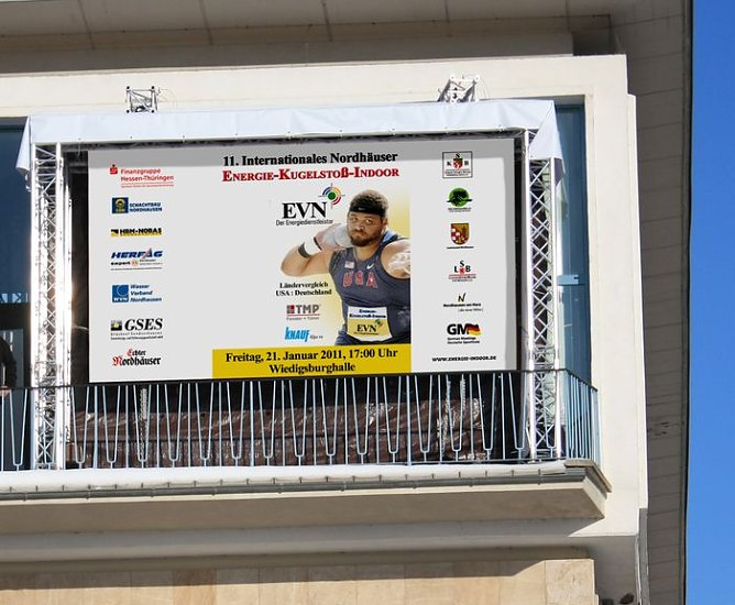 LED Wand beim Kugelsto&szlig;-Indoor (Foto: privat)