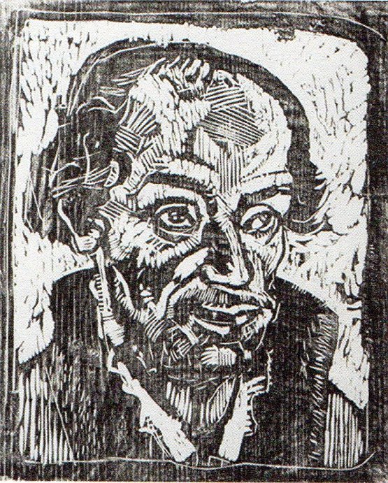 Bild: Melanchton im Holzschnitt von Peter Gen&szlig;ler