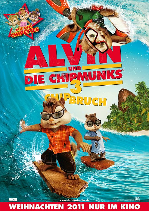 Filmplakat: Alvin und die Chipmunks 3: Chipbruch (Foto: 20th Century Fox)