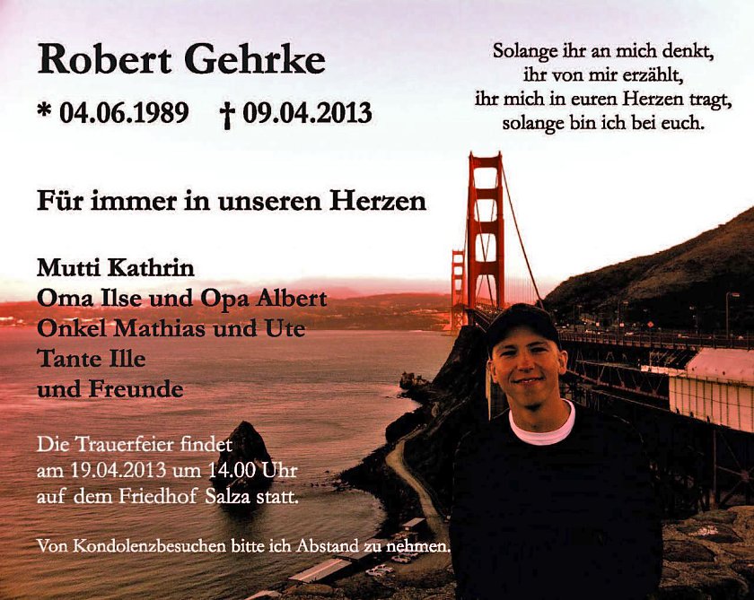 Robert Gehrke Anzeige (Foto: privat)
