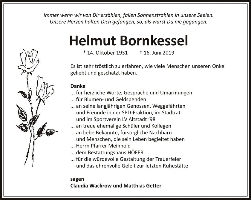 Danksagung (Foto: H&ouml;fer Bestattungen)