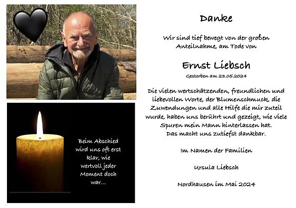 Dankdsagung Ernst Liebsch (Foto: Liebsch)